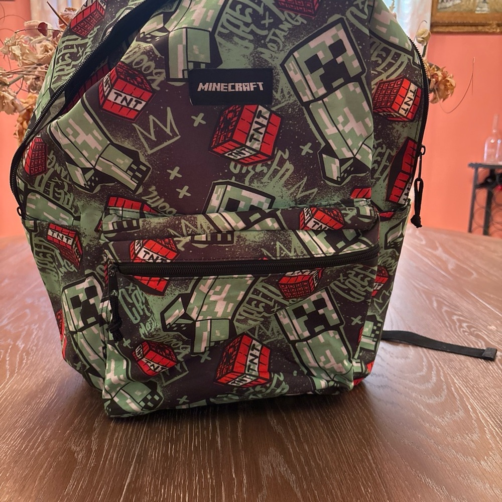 Minecraft Kids Backpack - Green and Red